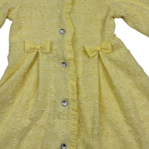 Nanette Kids Textured Yellow Fancy/Sparkle/Special Occasion Jacket Kid's Size 6 - Picture 2 of 8